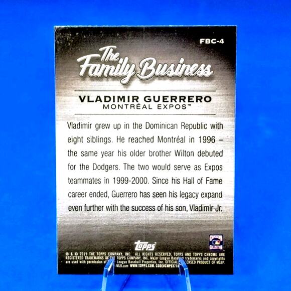 Vladimir Guerrero 2019 Topps Chrome Update The Family Business #FBC-4 Expos HOF - Picture 11 of 11